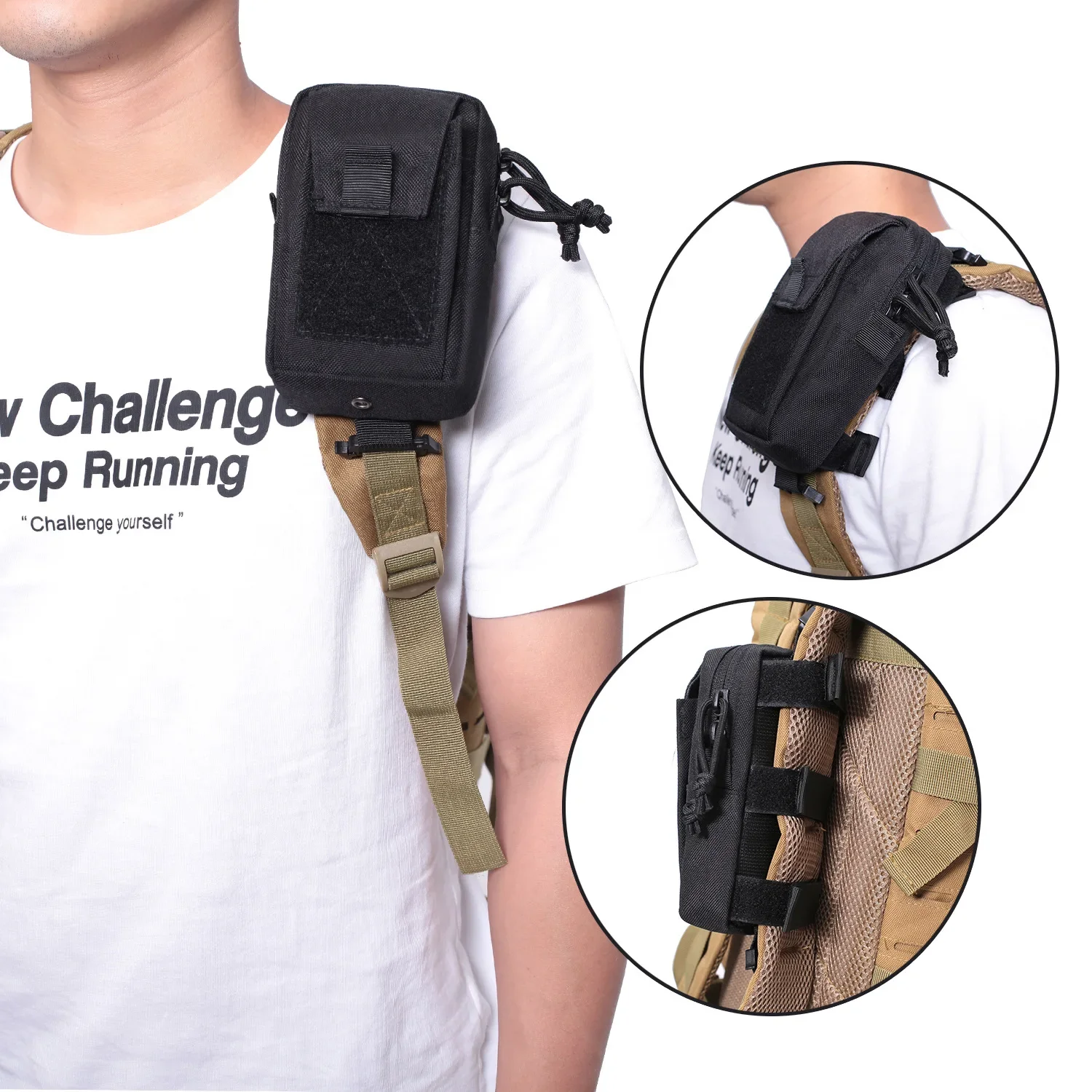 Edc Carry Belt - Tas Pinggang Molle dengan Tali Ransel