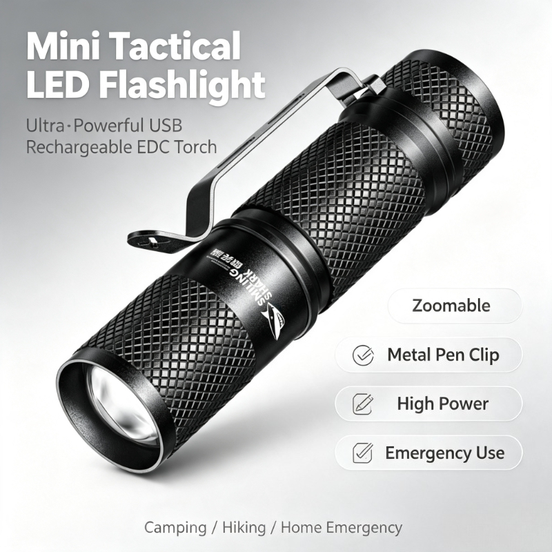 Edc Every Day Carry おもちゃ - SMILING SHARK Senter LED Taktis Mini