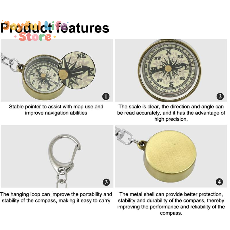 Compass Keychain Mini - Penjualan Panas Peralatan Pendakian Gantungan Kunci