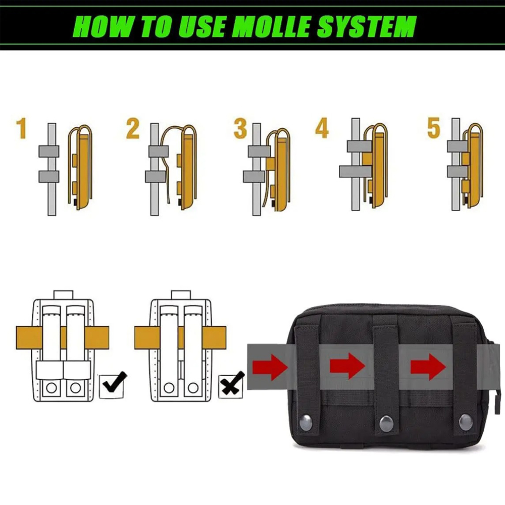 Kantong Admin Molle 1000D Nylo - Edc Carry Belt ulasan dan harga