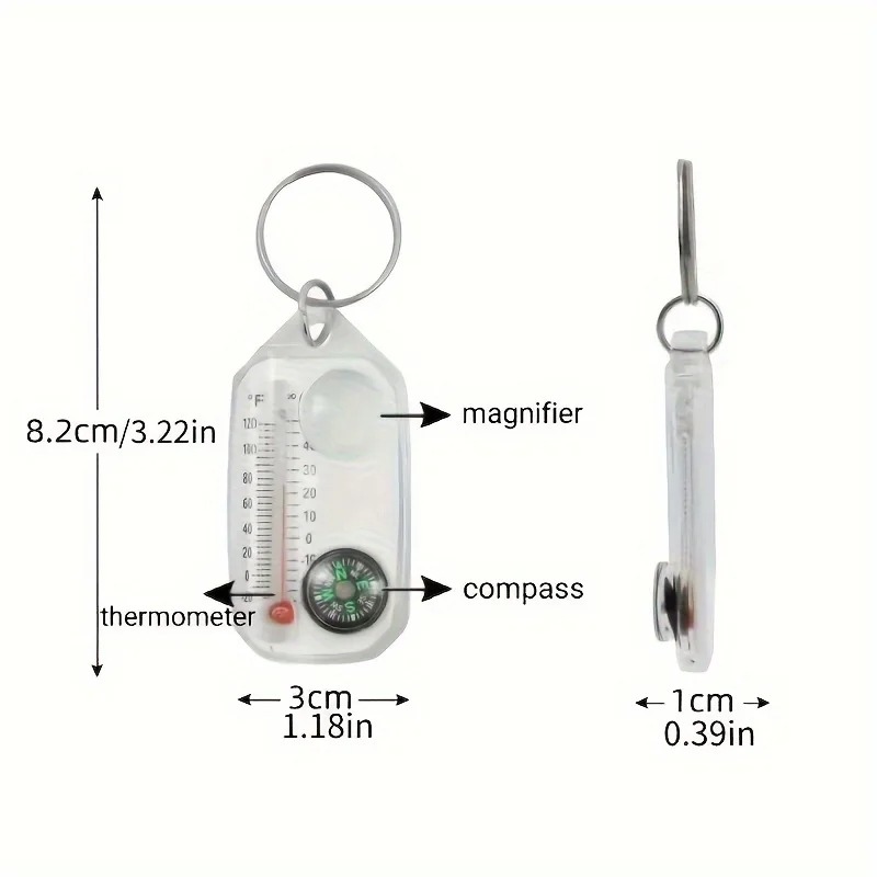 Kompas Gantungan Kunci 3 in 1  - Compass Keychain Mini ulasan dan harga